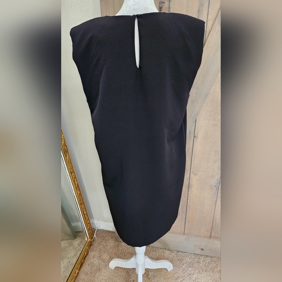 ZARA Shoulder Pad Mini Dress In Black. Size Medium NWT - Picture 8 of 14